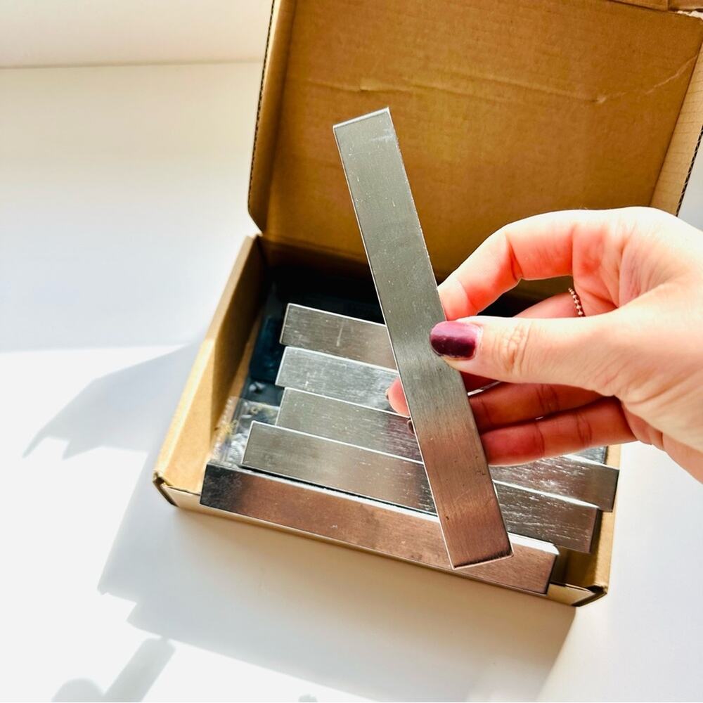 6 Brushed Silver Stainless Steel Cabinet Drawer Pulls Handles Oversize Hardware